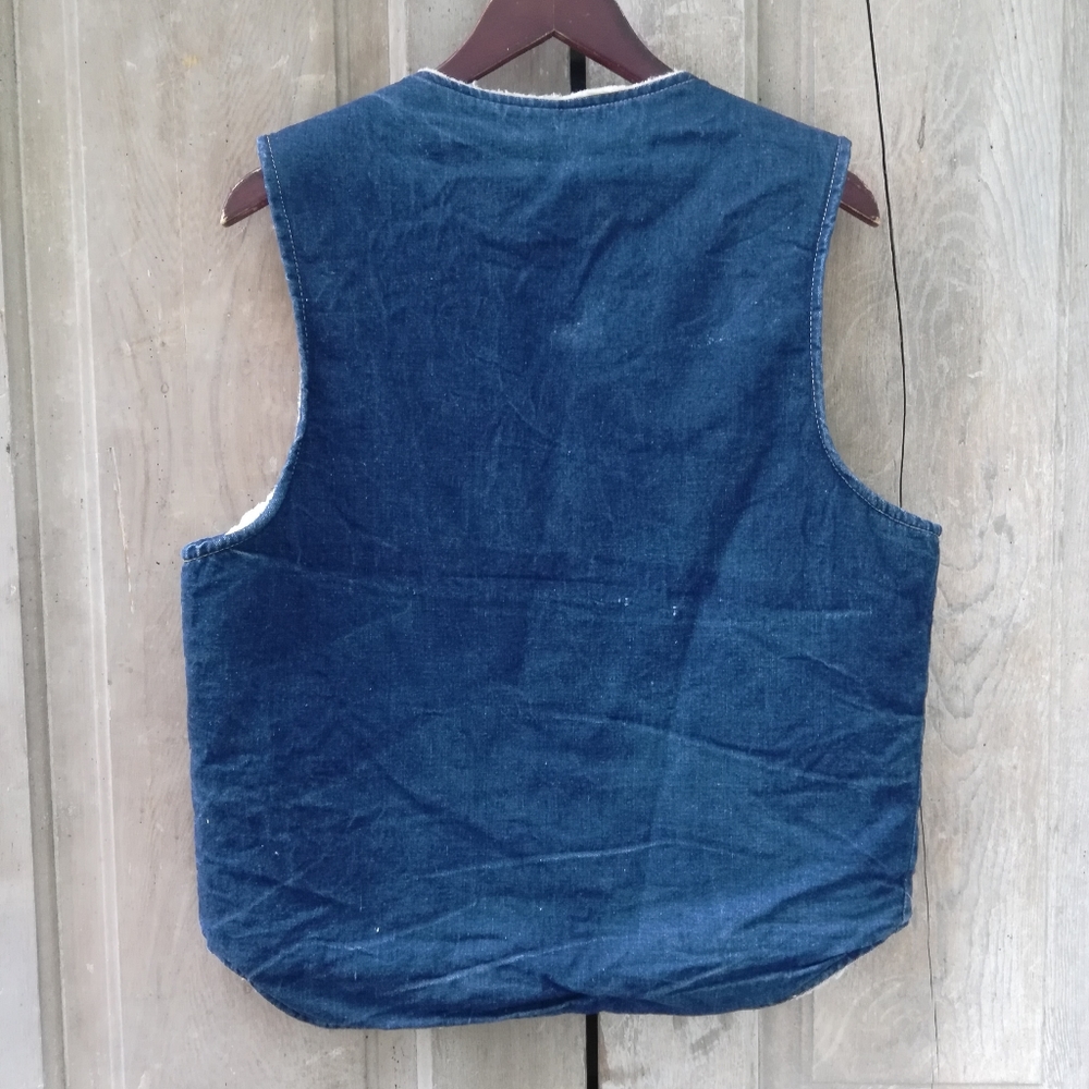 Vintage Denim Sherpa Vest - image 7